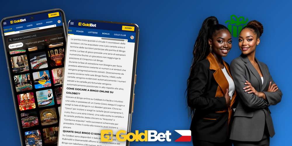 Tři hráči drží smartphony s otevřenou Goldbet Casino aplikací na tmavém pozadí