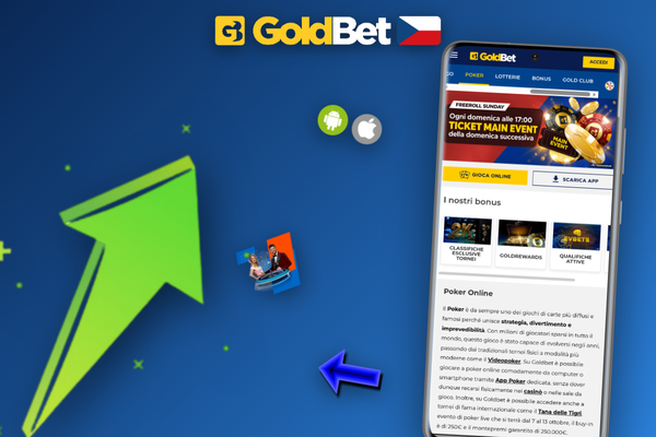 Android obrazovka se stažením Goldbet Casino APK a dialogem povolení instalace