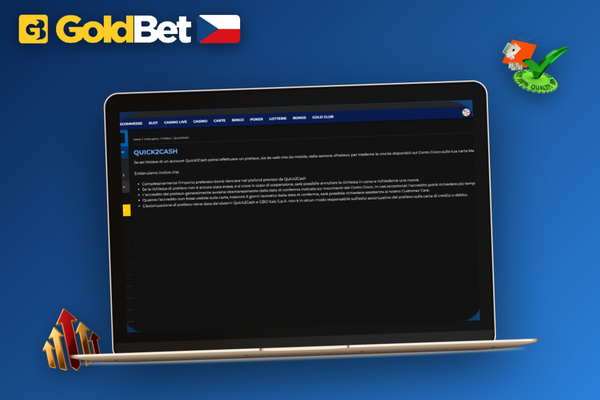 Hráč vybírá optimální metodu výplaty výher z Goldbet Casino doma