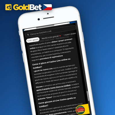 Živá krupierka u ruletového stolu zobrazená ve výřezu mobilní aplikace Goldbet Casino
